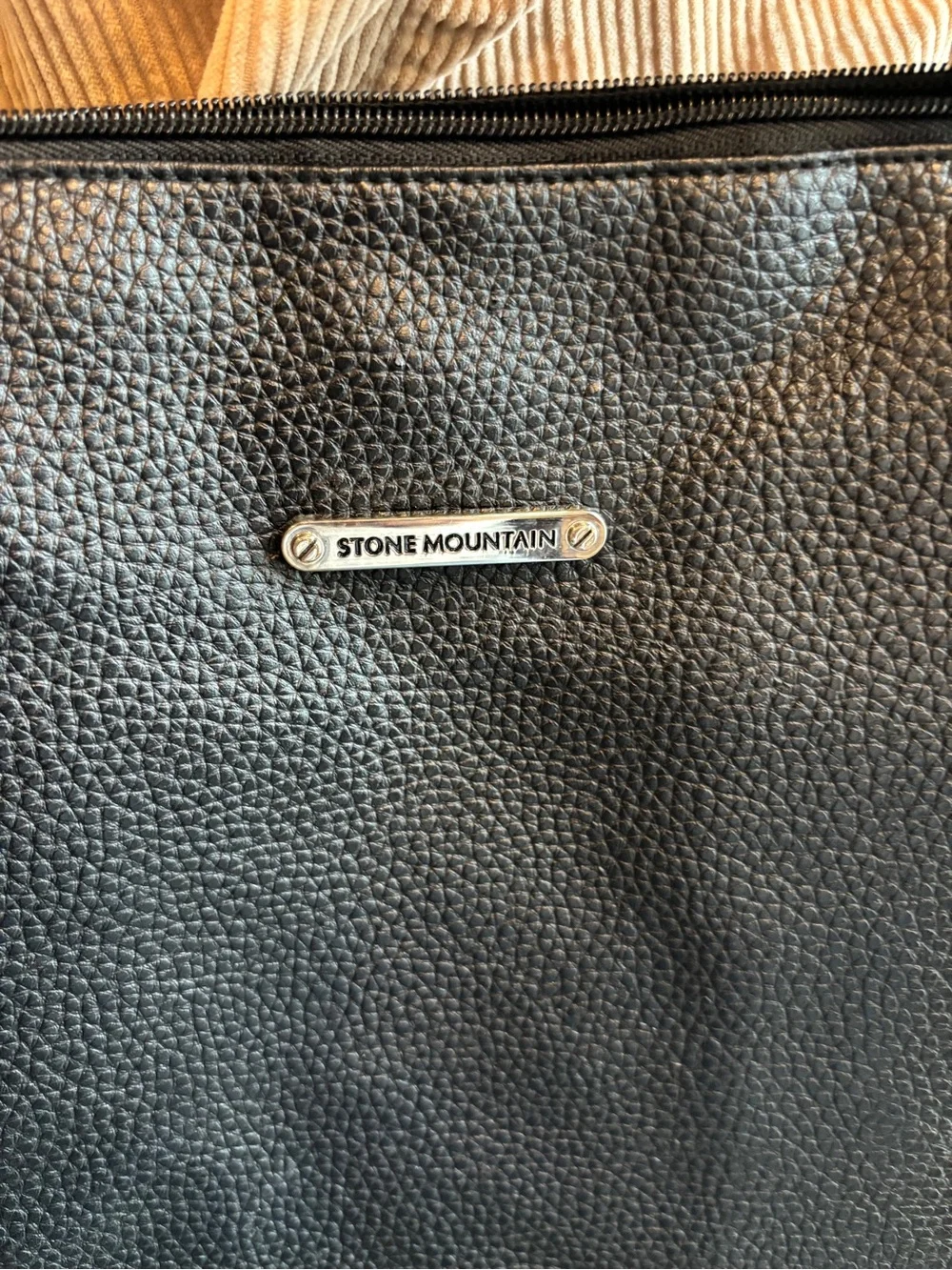 Stone Mountain Accessories Black Pebbled Tote with Chain-Strap Accents